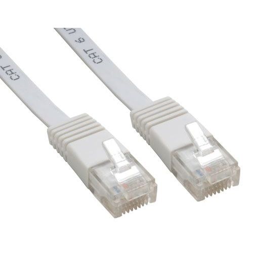 Patch Flachband Netzwerkkabel RJ45 CAT6 2m Weiss