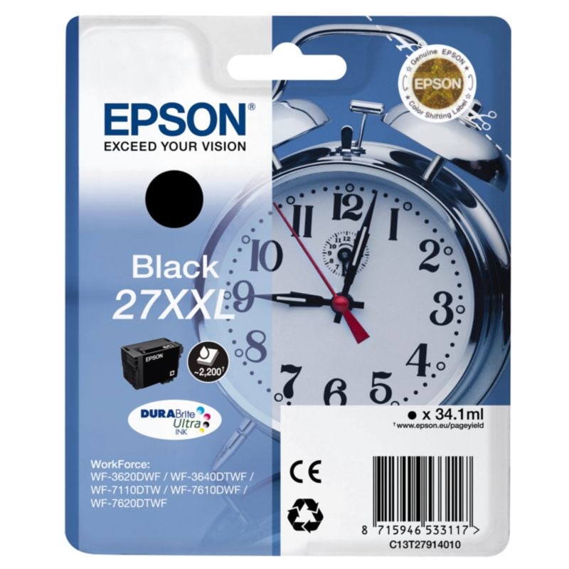 Epson C13T27914010 Druckerpatrone 27XXL schwarz mit sehr hoher Kapazität