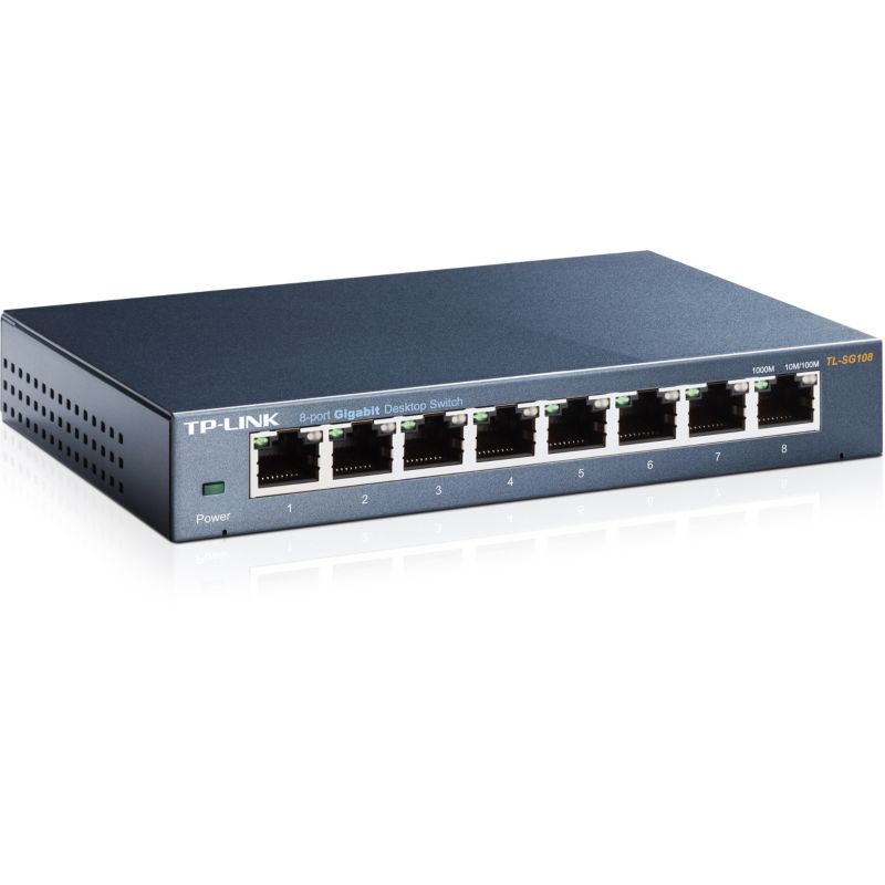 TP-LINK TL-SG108 8x Port Desktop Gigabit Switch Metall