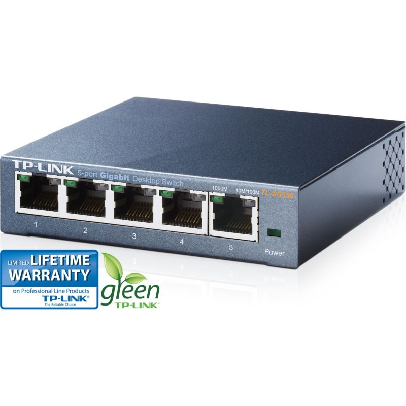 TP-LINK TL-SG105 5x Port Desktop Gigabit Switch Metall