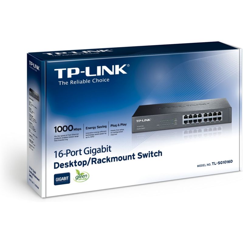 TP-LINK TL-SG1016D 16x Port Desktop Gigabit unmanaged Switch