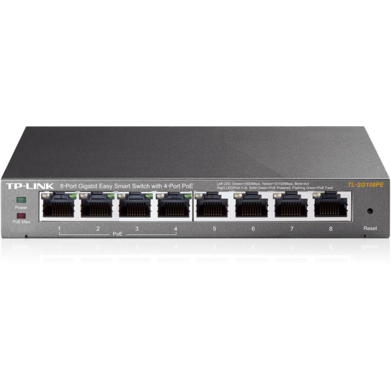 TP-LINK TL-SG108PE 8-Port Desktop Gigabit Easy Smart Switch mit 4x PoE