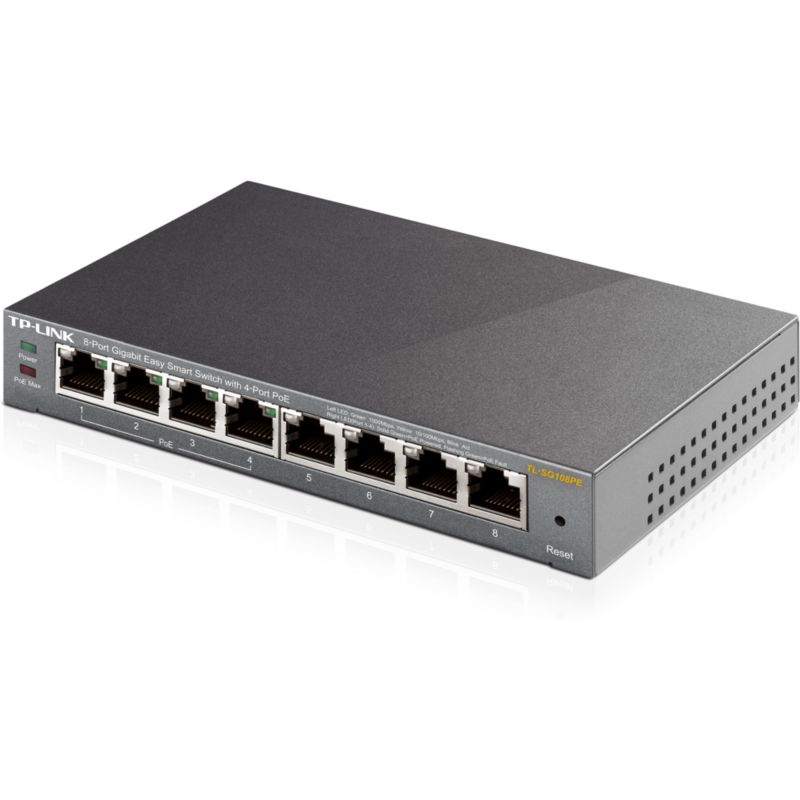 TP-LINK TL-SG108PE 8-Port Desktop Gigabit Easy Smart Switch mit 4x PoE