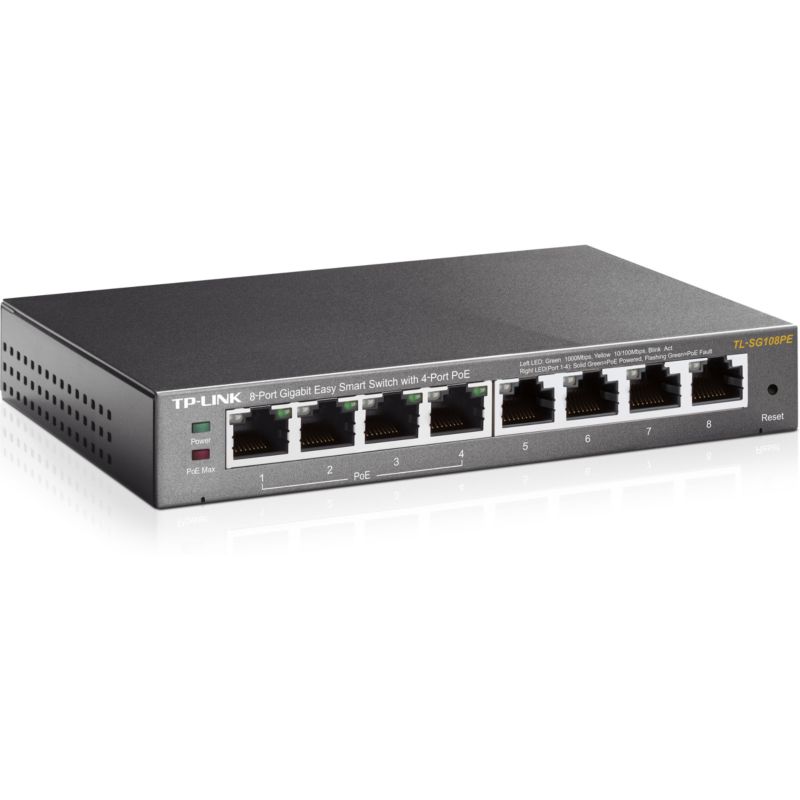 TP-LINK TL-SG108PE 8-Port Desktop Gigabit Easy Smart Switch mit 4x PoE