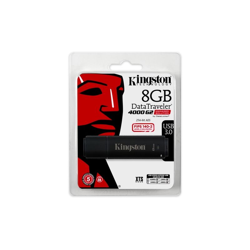 Kingston 8GB DataTraveler 4000G2 Data Secure Stick mit Management USB3.0