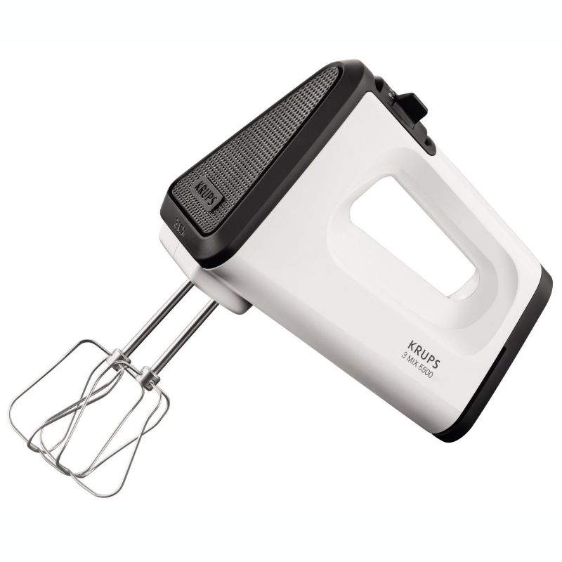 Krups GN 5021 Handmixer mit Turbostufe, 3 Mix 5500, 500 W, weiß/schwarz