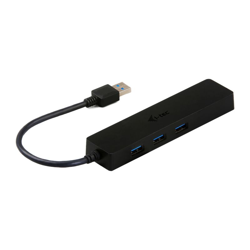i-tec USB HUB Slim 3-Port USB 3.0 + RJ-45 Gigabit Ethernet Adapter schwarz  ++ Cyberport