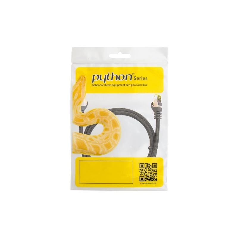 Python RNS Patchkabel Cat.7 S/FTP PiMF halogenfrei 600MHz OFC 0,25m schwarz