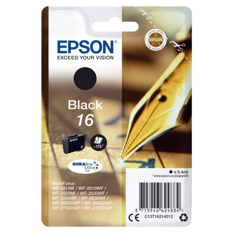 Epson C13T16214012 Druckerpatrone 16 DURABrite Ultra schwarz