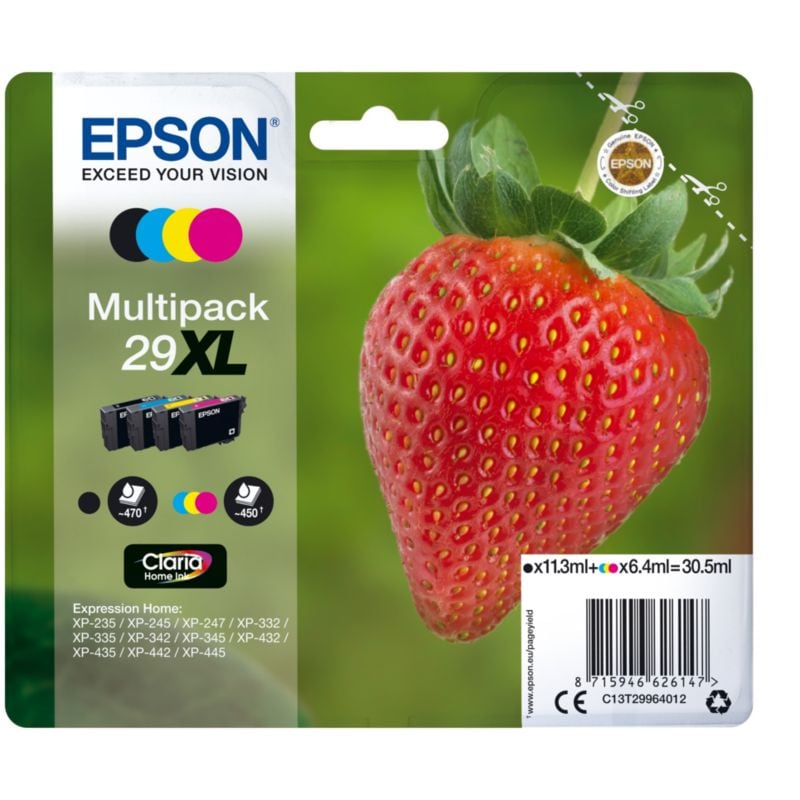 Epson C13T29964012 Druckerpatrone 29XL Multipack schwarz, cyan, magenta, gelb