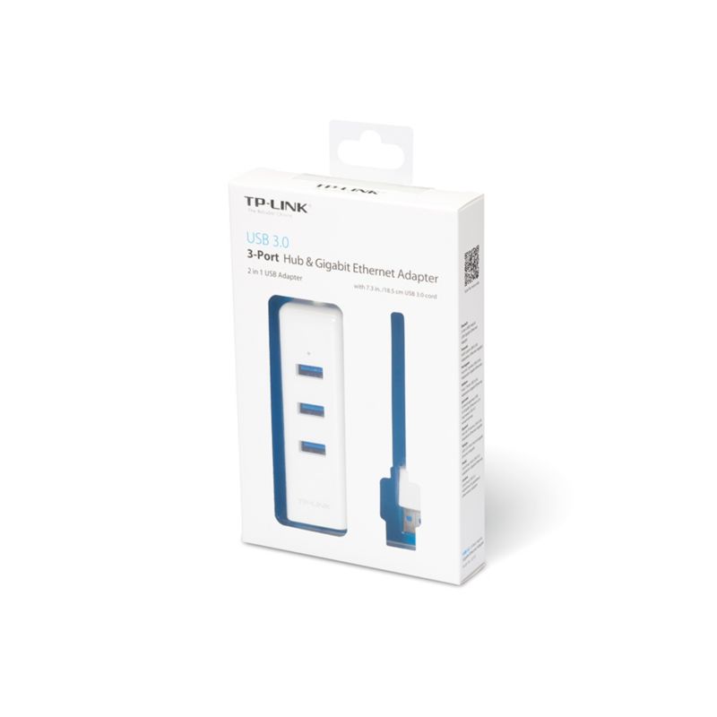 TP-LINK UE330 Gigabit Ethernet + 3-Port USB HUB USB3.0 Adapter