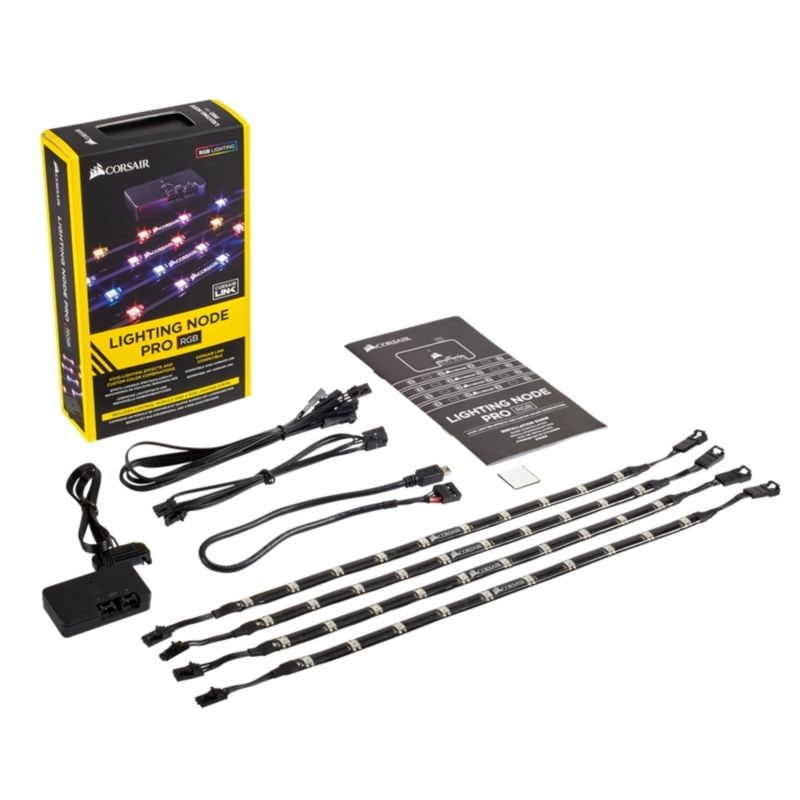 Corsair Lighting Node PRO LED Leuchtleiste RGB, 4 Stück mit Regler