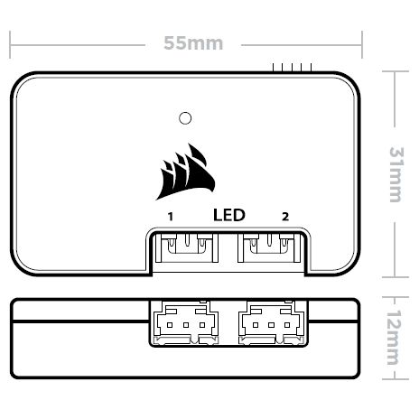 Corsair Lighting Node PRO LED Leuchtleiste RGB, 4 Stück mit Regler