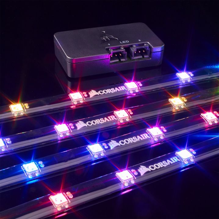 Corsair Lighting Node PRO LED Leuchtleiste RGB, 4 Stück mit Regler