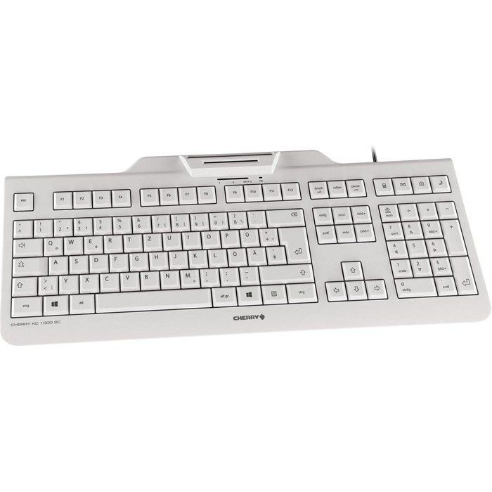 Cherry SC Cyberport Keyboard weiß-grau mit USB Smart 1000 Card Reader KC ++