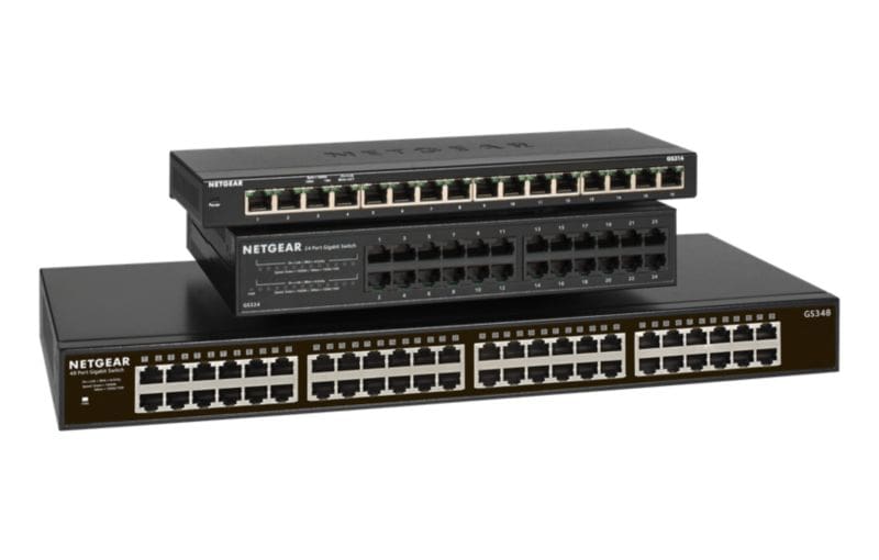 Netgear GS348 48x Gigabit Switch 10/100/1000MBit Metallgehäuse Befestigungskit