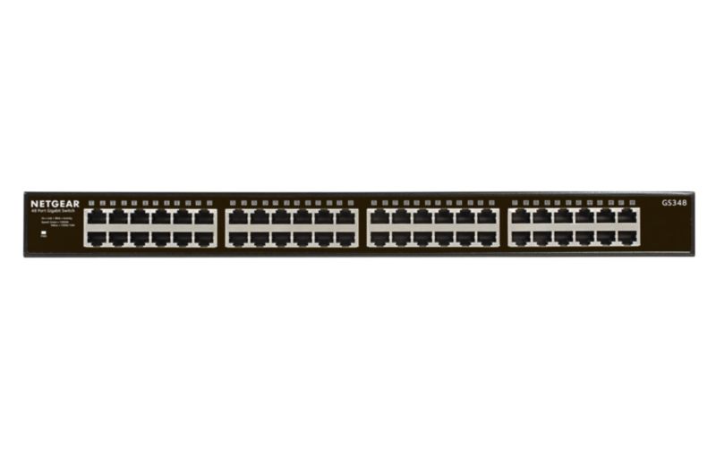 Netgear GS348 48x Gigabit Switch 10/100/1000MBit Metallgehäuse Befestigungskit