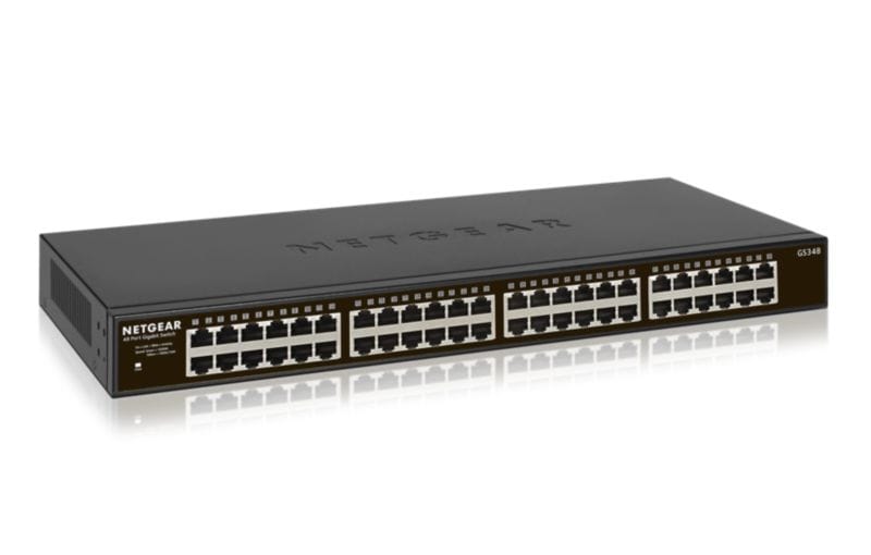 Netgear GS348 48x Gigabit Switch 10/100/1000MBit Metallgehäuse Befestigungskit