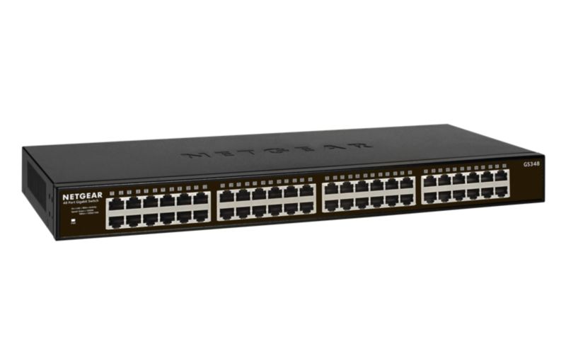 Netgear GS348 48x Gigabit Switch 10/100/1000MBit Metallgehäuse Befestigungskit