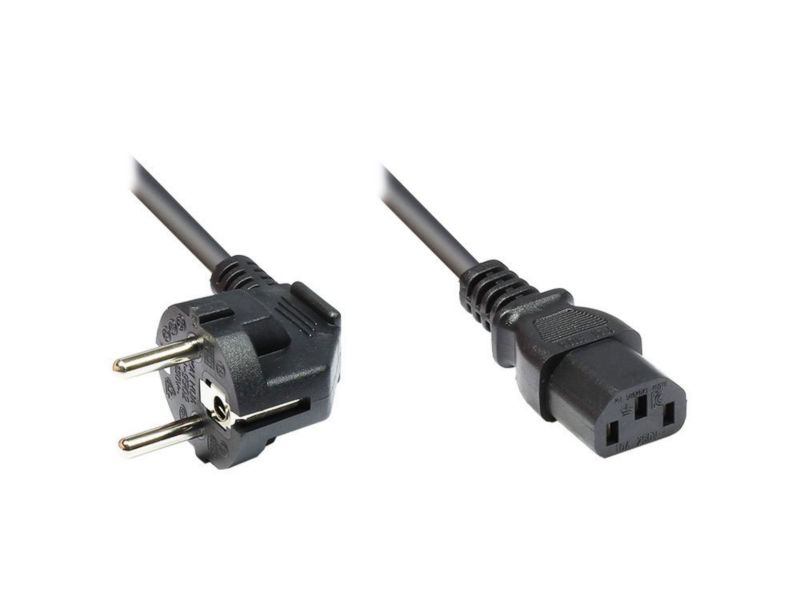 Good Connections Netzkabel Schuko-Stecker an Kaltgeräte-Buchse 0,5m schwarz