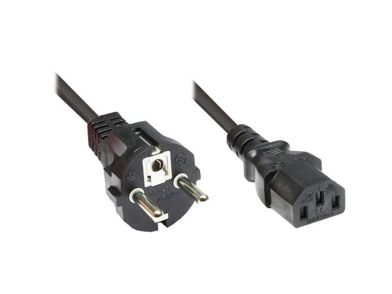 Good Connections Netzkabel Schuko-Stecker an Kaltgeräte-Buchse 1,5m schwarz