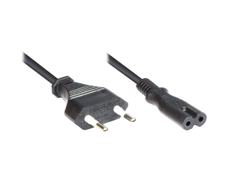 Good Connections Euro-Netzkabel Netzstecker an Euro 8 Buchse 3m schwarz