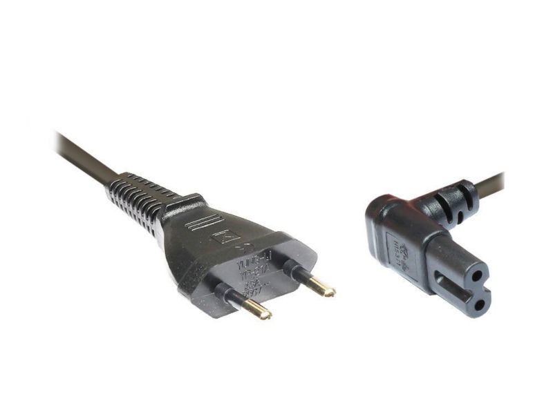 Good Connections Netzkabel Netzstecker an Euro 8 Buchse gewinkelt 2m schwarz