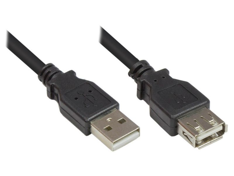 Good Connections 0,15m USB2.0 St. A zu Bu. A Verlängerungskabel schwarz