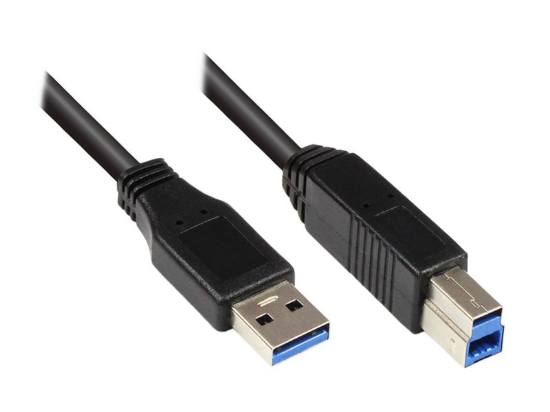 Good Connections 0,5m USB3.0 St. A zu St. B Anschlusskabel schwarz