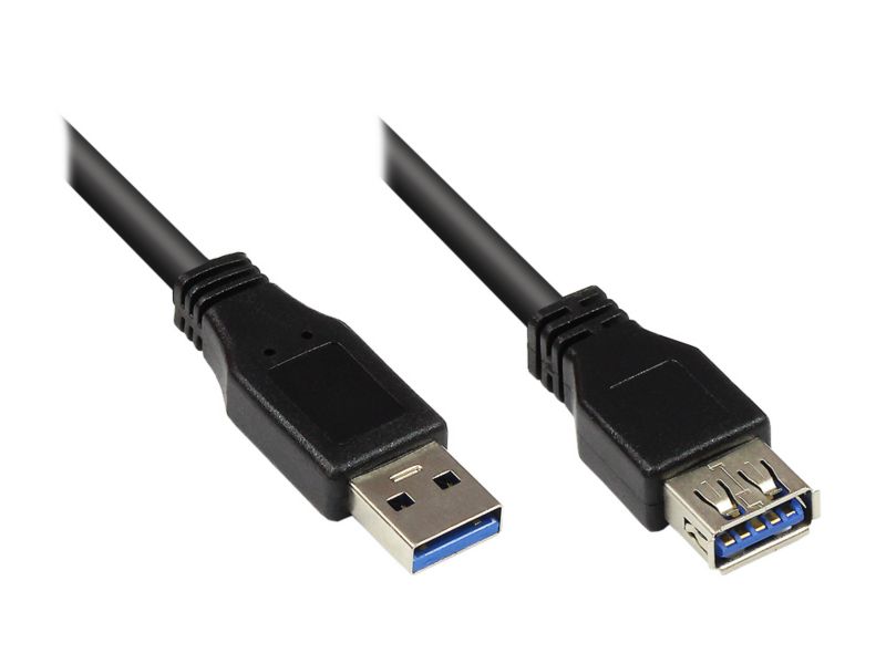 Good Connections 0,5m USB3.0 St. A zu Bu. A Verlängerungskabel schwarz