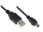 Good Connections 0,3m USB2.0 St. A zu St. mini B Anschlusskabel schwarz 5-pin