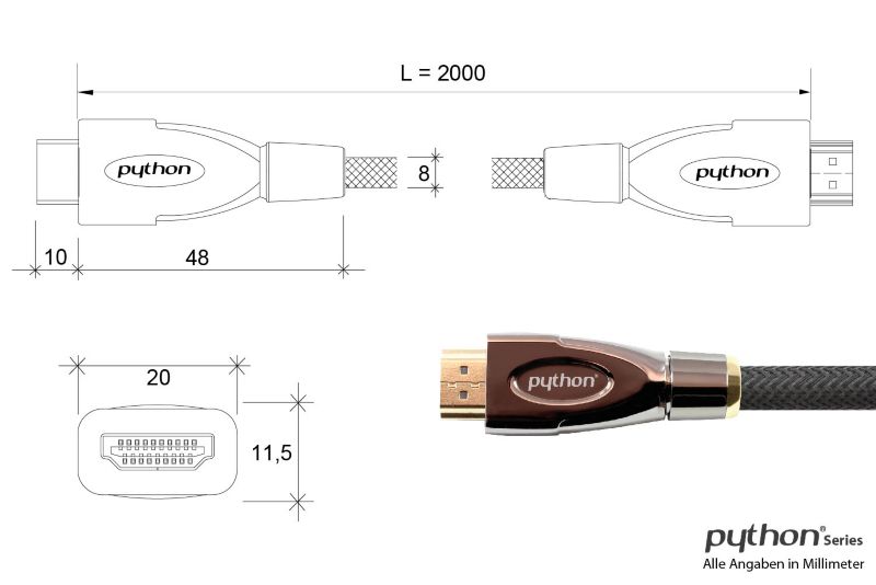 Good Connections HDMI Kabel Ethernet vergoldete Stecker 4K*2K OFC schwarz 2,0m