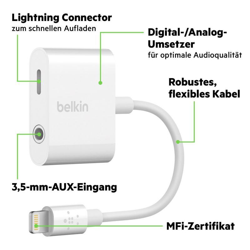 Belkin RockStar™ 3,5mm-Audio und Ladeadapter