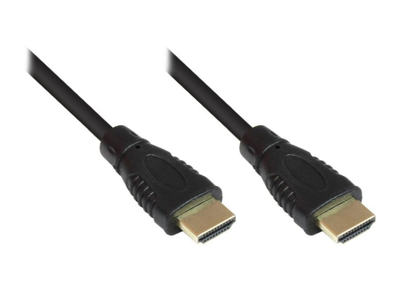 Good Connections High Speed HDMI Kabel mit Ethernet gold Stecker 0,75m schwarz