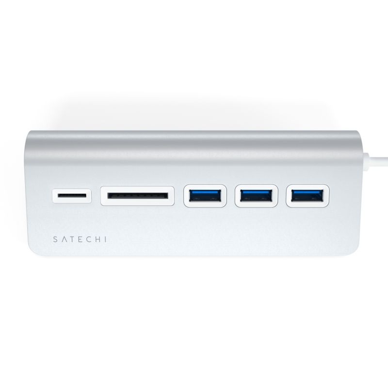 Satechi Type-C Aluminium USB Hub &amp; Card Reader silber