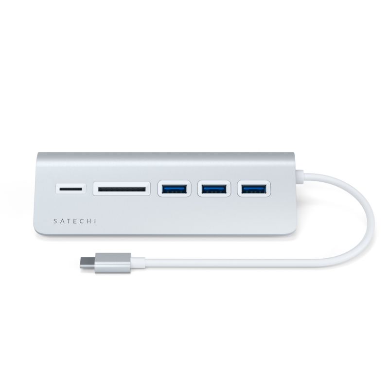 Satechi Type-C Aluminium USB Hub &amp; Card Reader silber