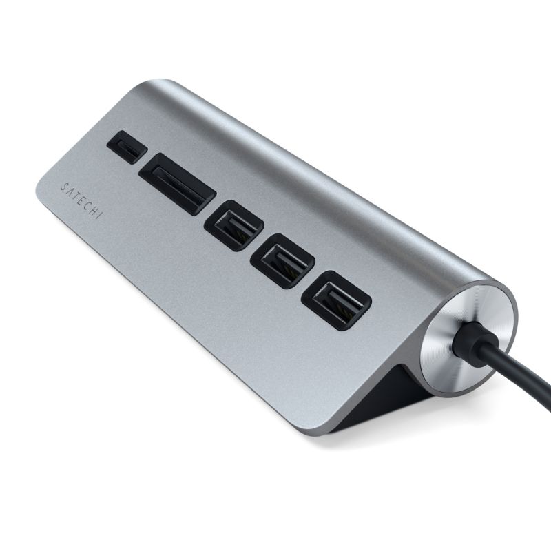 Satechi Type-C Aluminium USB Hub &amp; Card Reader space gray