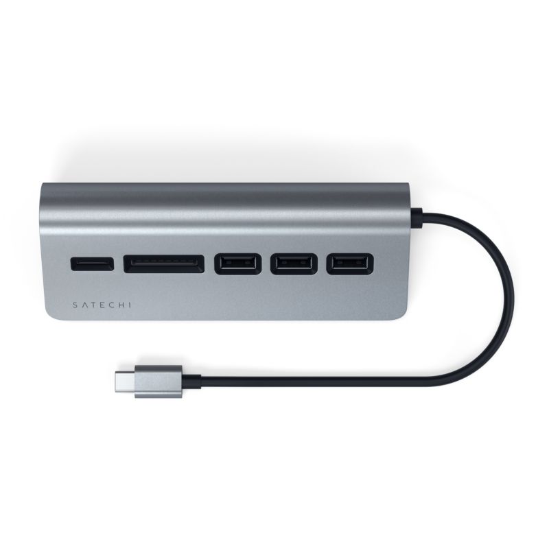 Satechi Type-C Aluminium USB Hub &amp; Card Reader space gray