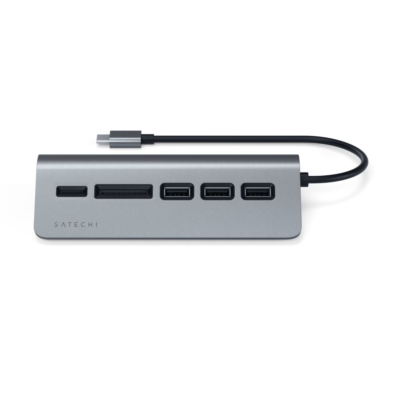 Satechi Type-C Aluminium USB Hub &amp; Card Reader space gray