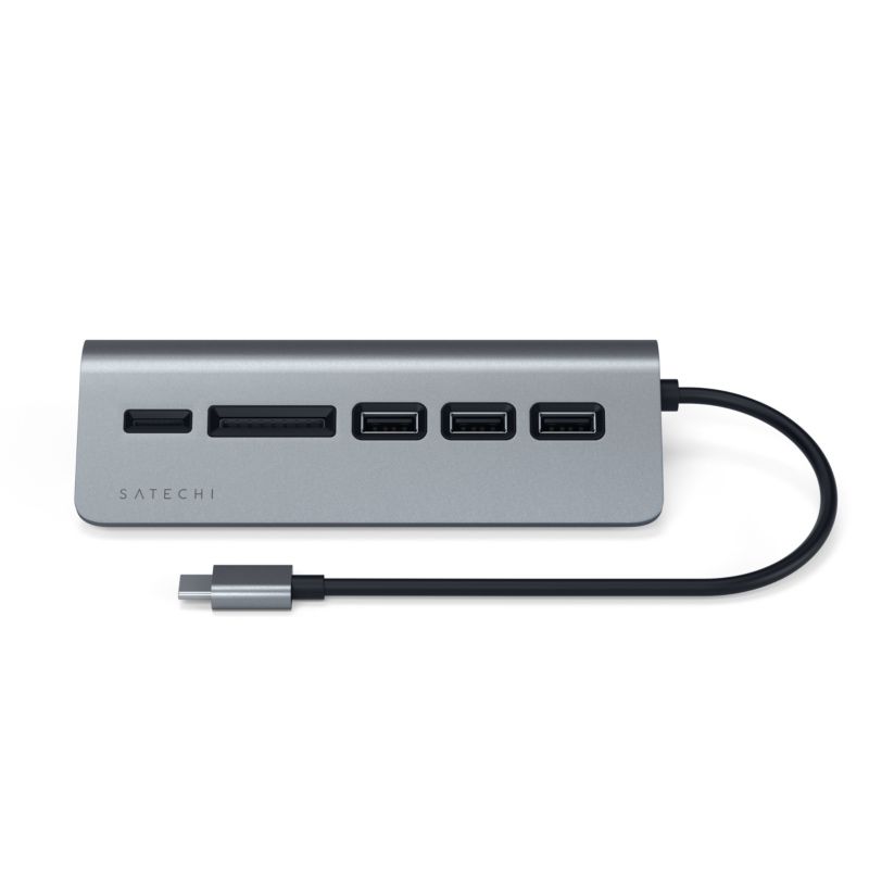 Satechi Type-C Aluminium USB Hub &amp; Card Reader space gray