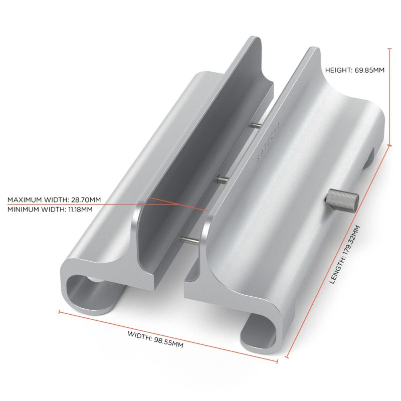 Satechi Aluminum Laptop Stand vertical silber