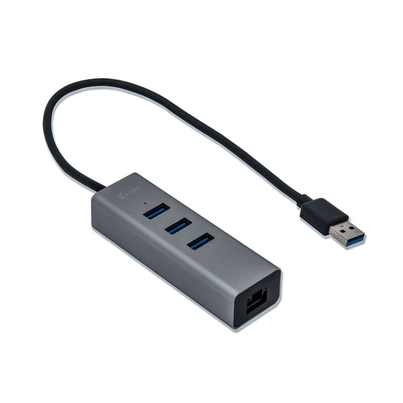 i-tec USB-A HUB 3 port USB 3.0 + Gigabit Ethernet Adapter Metall