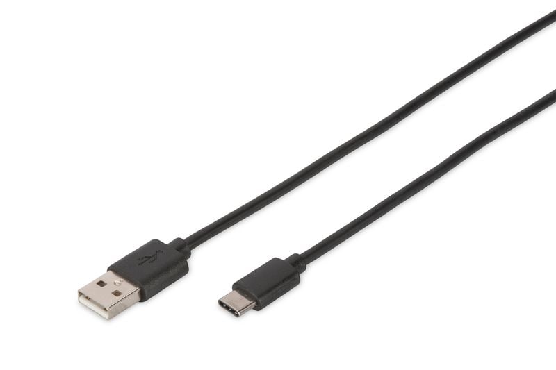 Digitus USB 2.0 Anschlusskabel 1,8m Typ-C zu A High Speed St./St. schwarz