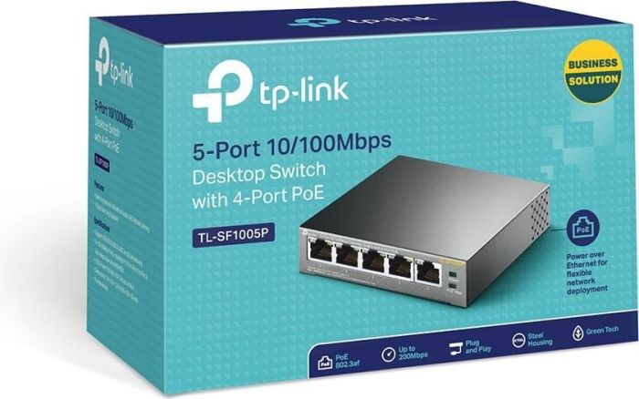 TP-LINK TL-SF1005P 5x Port Desktop Switch Unmanaged PoE