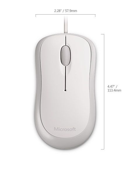 Microsoft Basic Optical Mouse USB Weiß Bulk