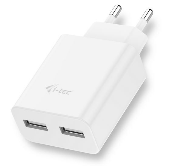 i-tec USB Power 2 Port Netzladegerät 2,4A weiß 110-240V