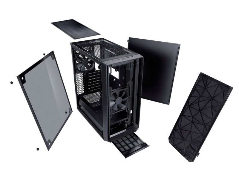 Fractal Design Meshify C ATX Gaming Gehäuse mit TG Seitenfenster, schallgedämmt