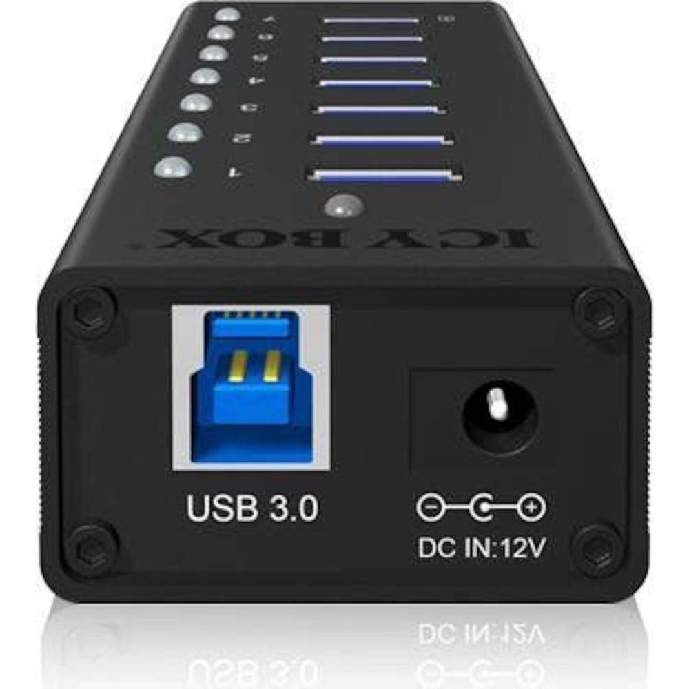 RaidSonic Icy Box IB-AC618 7 Port USB 3.0 Hub inkl. 1x USB Ladeport