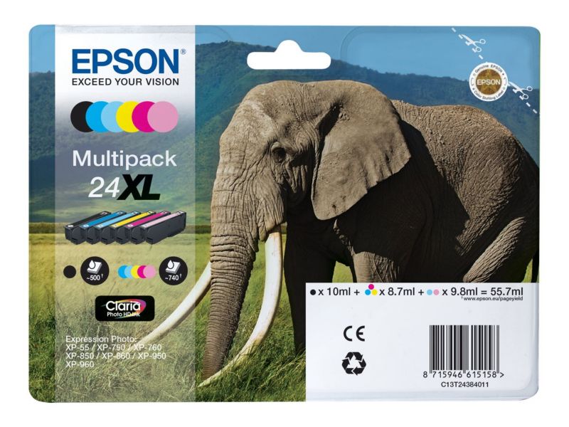 Epson C13T24384011 Druckerpatrone Multipack 24 XL (BK, C, M, Y, HM, HC)