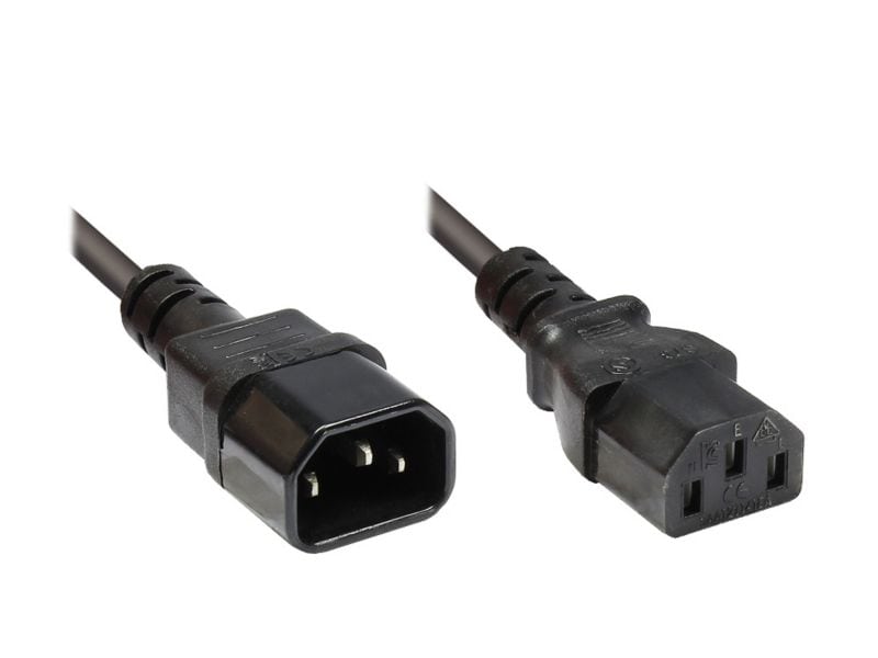 Good Connections Kaltgeräteverlängerung 2m C14 zu C13 Kabel schwarz